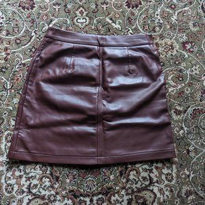 Faux leather mini skirt